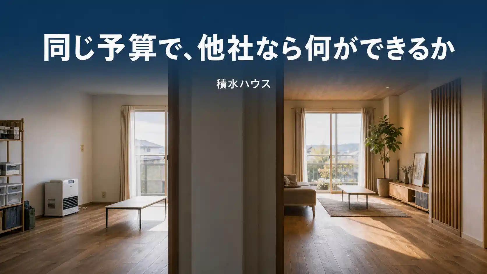 積水ハウスと他社を同じ予算で比較したアイキャッチ