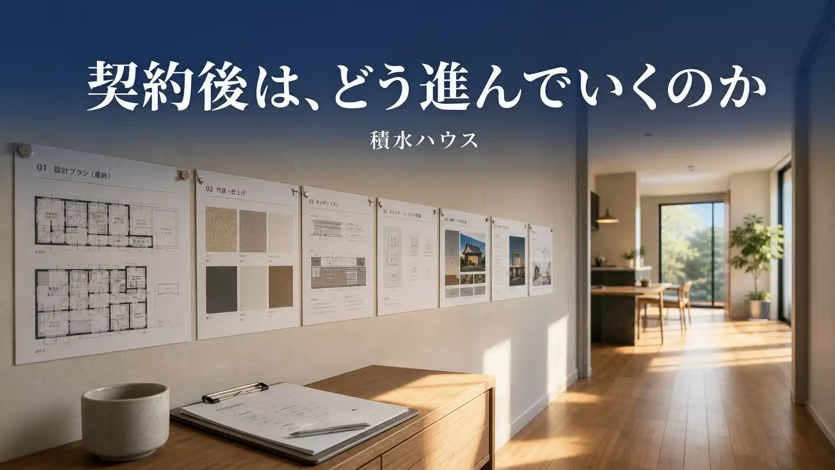 積水ハウスの契約後の打ち合わせの流れと期間を解説するアイキャッチ